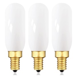 E12 LED Light Bulbs 25 Watt Equivalent, 2W Candelabra Dimmable Edison Bulbs, 2700K Warm White Milky T6 LED Bulbs for Chandelier Ceiling Fan 200LM, Vintage T25 Tubular Small Filament Bulbs, 3 Pack