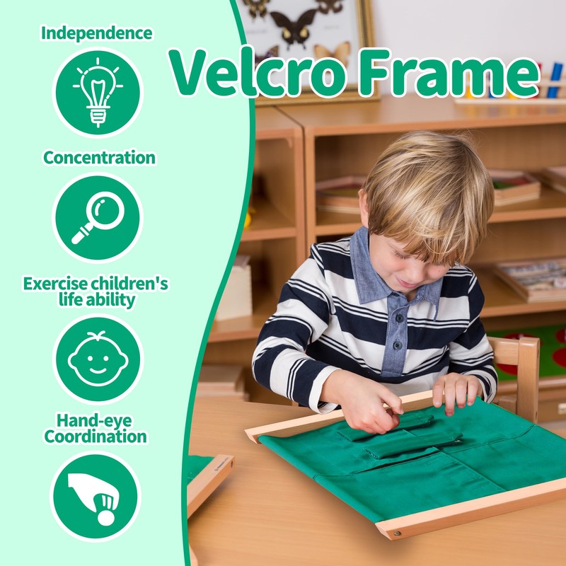 MONTESSORI OUTLET Velcro Frame | Practical Life Material for Toddlers