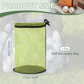YELARXI Golf Ball Storage Bag Nylon Mesh Golf Pouch with Adjustable Drawstring Closure - Fitting for (50 Balls - Outdoor- Sports Supplies - Tennis - Beach - Diving) 1 Pack & Green