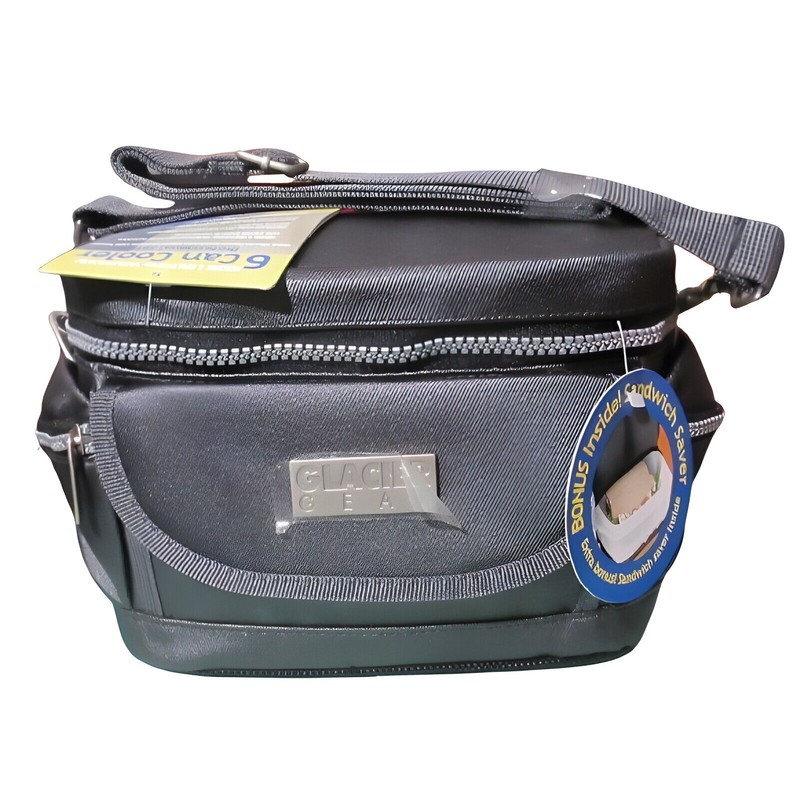 Glacier Gear Nylon Insulated 6-Can 5-Pocket Cooler w/Carry Strap -