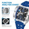 MEGIR Automatic Mechanical Men Watch, Silicone Band, 43x50mm Alloy Case,