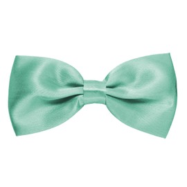 MASADA Men's Bow Tie, Shiny and Infinitely Adjustable, Handmade with Hook Closure, 12 x 6 cm, 100% Polyester, mint