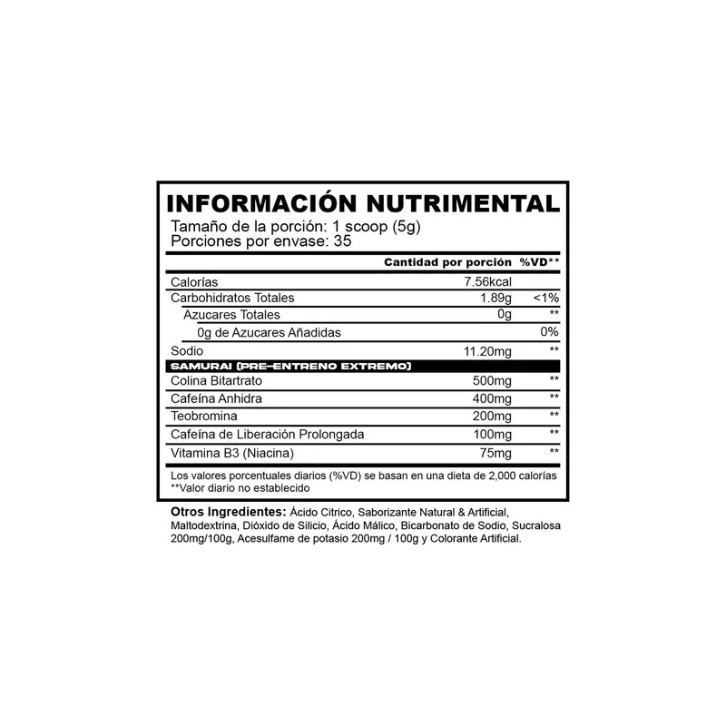Samurai (pre Entreno Extremo) 175g Chicle