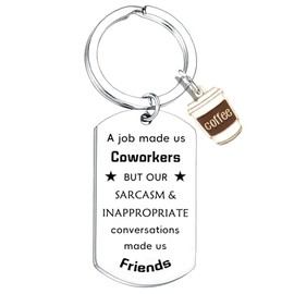 Tihnvk Funny Coworker Keyring Leaving Gifts for Colleague Employee Coworker Retirement Gift for Friend Work Bestie Going Away Gifts for Women Men