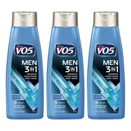 Alberto VO5 남성용 3-in-1 샴푸 컨디셔너 바디 워시, 3팩, 오션 서지 354.9ml (12온스) Alberto VO5 Men's 3-in-1 Shampoo Conditioner Body Wash, 3 Pack, Ocean Surge 354.9ml (12oz)