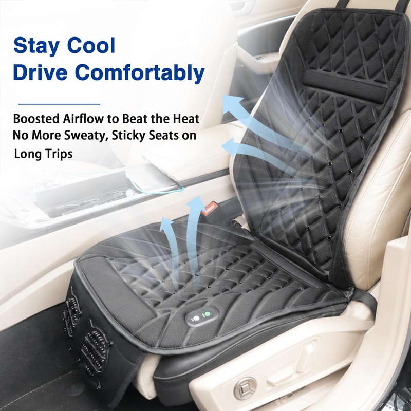 THMFHMW 2026 Upgraded Ventilated Seat Cushion, 12V-24V Cooling Car Seat