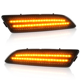 NEIFILES Front LED Side Marker Light Compatible with Chrysler Crossfire 2004-2008 Smoked Lens Fender Bumper Lamps