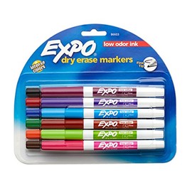EXPO Low-Odor Dry Erase Markers, Fine Point, 12-Count