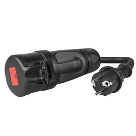 Green Cell Adapter from Red 16 A 400 V CEE Coupling 5-Pin Socket to Schuko 230 V Plug IP44 3 x 2.5 mm2