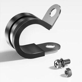 ACATMOON 3/4 Inch Rubber Insulated Clamps Assortment Kit,Stainless Steel Rubber Cushion Insulated Clamps For Pipe Fittings Cables Pipes and Hoses (64PCS with Bolts and Nuts)