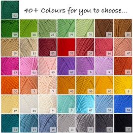 Yarntastic 50g x 4 Balls in a Pack, 4 Ply Yarn, 60% Cotton 40% Acrylic Blended, 43 Colour Choices; for Knitting, Crochet, Amigurumi, Turfing; for Baby Blanket, Clothing and Others (Khaki 53)