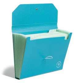 U Brands U-Eco 13 Pocket Poly Expandable File, 8.5" x 11", Brights, Protective Flap with Button/Elastic Closure, Letter Size (6594U01-12)