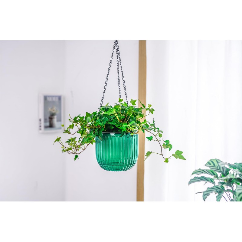 Melphoe 2 Pack Self Watering Hanging Planters Indoor Flower Pots,