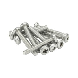 M8 (8mm x 40mm) Pozi Pan Head Machine Screws - BZP Steel (Pack of 10)
