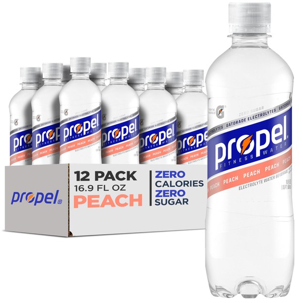 Propel, Peach, Zero Calorie Sports Drinking Water with Electrolytes and