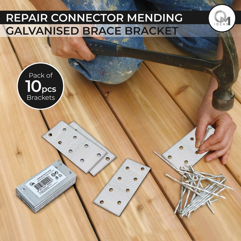 OMIDEAS 10 x Flat Joining Plates (80 x 40 x