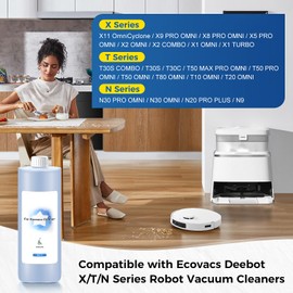 1L Multi-Surface Floor Cleaning Solution for Ecovacs Deebot T30S COMBO/T30S/X2 COMBO/X2 OMNI/T20 OMNI/X1 OMNI/X1 TURBO/T10 OMNI/X9 PRO OMNI/X11/N20/N30/X5/X8/T50/T80/T30C/N9+ Robot Vacuum Cleaner