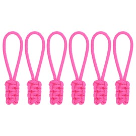 TIXIPEM Zipper Pull Replacement [6PCS] - Extender Woven Rope Zipper Heads Use for Luggage & Backpack & Jacket - [Pink]