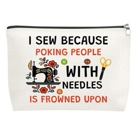 Sewing Gift for Women Makeup Bag Hostess Gift for Women Mom Grandma Quilting Gifts for Quilters Zipper Cosmetic Pouch Sewer Quilting Gifts Sewing Lover Present Travel Toiletry Bag