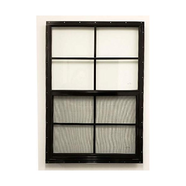 Black 18 x 27 Shed Window Tempered Glass Flush Mount Coops, Playhouse, Tree House