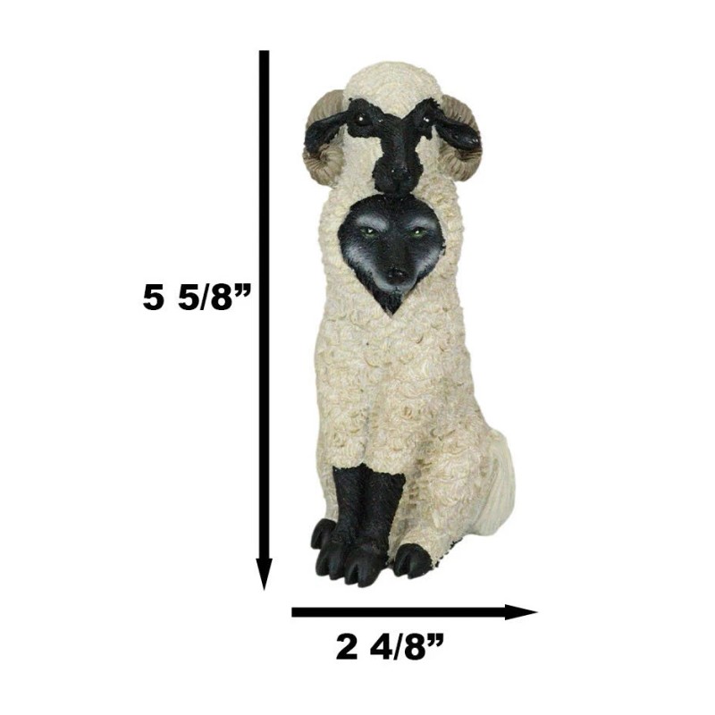 Ebros Dupers Collection Wolf in Sheep Clothing Statue 5.75" Tall