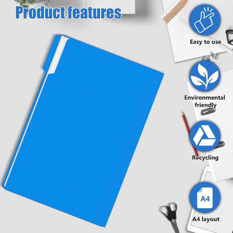 Manila File Folders, 18 Pcs Reinforced File Folders, Plastic File