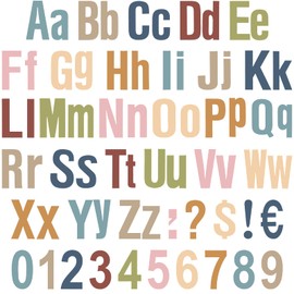 134 Pcs 5 Inch Bulletin Board Letters Colorful Alphabet Letters Numbers and Punctuation Cutouts Letters for Bulletin Board Wall Set for Display Board Chalkboard(Morandi)