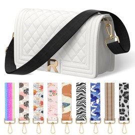 Gukeniu Wide Shoulder Strap Purse Strap Adjustable Replacement Crossbody Handbag Extender Bag Belt, Jet Black