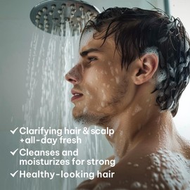 NUSPA NUSPA Men 3-IN-1 Refreshing Wash for Hair, Face, Body Deep Cleanses Oil Control 24-Hour Freshness,Men Freshing Deep Cleanses Hair Wash Natural Shampoo,Daily Hair Treatment,16.9 OZ