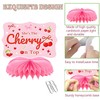 Cherry Birthday Party Decorations,She's The Cherry On Top Honeycomb Centerpieces