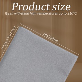 Silver Heat-Resistant Fabric, 59" X 1 Yard Pressing Cloth for Ironing Wide Thermal Insulation Fabric Ironing Board Pad Cover Cloth for DIY Ironing-Board Covers & Heat Shield Projects