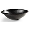 Monarch Abode 17-inch Hand Hammered Matte Black Oval Drop-in Bathroom