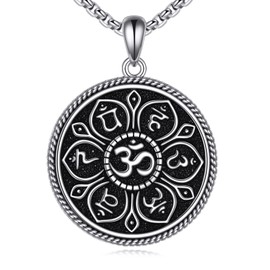 JERWLI Om Necklace 925 Sterling Silver Lotus Om Pendant Yoga Om Symbol Necklaces Om Gifts Jewelery Gifts For Men Women Yoga Lover