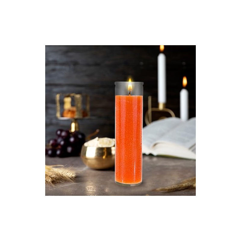 Mega Candles 1 pc Unscented Orange 7 Day Glass Container