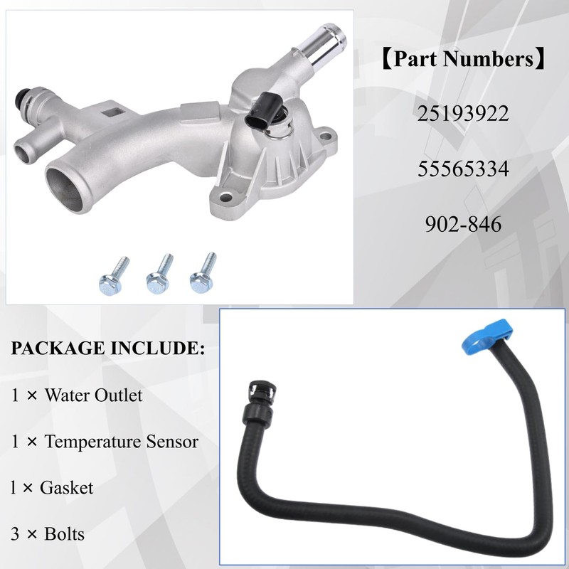 PANNUOSCS Thermostat Housing/Water Outlet Compatible with 2011-2020 Chevy Cruze Sonic