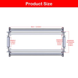 Couple Embroidery Art Embroidery Clip Frame 60cm Cross Stitch 4 Slot Presser Heavy Duty Embroidery Bandage Embroidery Frame Needlepoint Frame Embroidery Scroll Frame Embroidery Frames (Silver)
