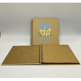 Happy Baby Boy Photo Album DIY Scrapbook Personal Memory Holiday Family Book Blue Footprint Memory 20 Pages