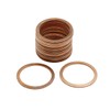 sourcing map Pack of 20 Copper Discs Flat Sealing Rings