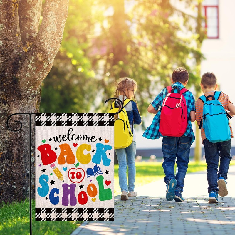 Back to School Garden Flag 12.5x18 Inch Double Sided, Buffalo