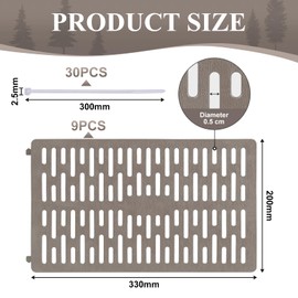 CPROSP Pack of 9 Tree Protection Trunks, 33 x 20 cm, Trunk Protection for Trees, Retractable, Tree Protection Gate, Plastic, Tree Trunk Protection to Prevent Animal Eating and Mowing Damage, Grey