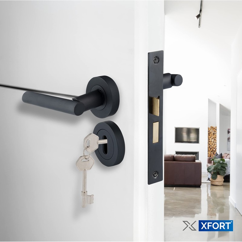 XFORT Matt Black 65mm Mortice Sashlock, Mortice Door Lock with