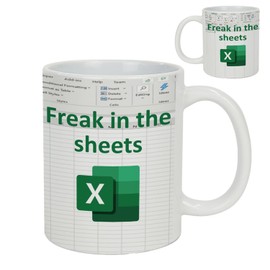 KRLWO Spreadsheet Excel Mug Freak in the Sheets Funny Accountant Mug Gifts for Finance, Bankers, and Coworkers - Perfect for Accounting Boss, Friends, NA, CPA, CFO, Analysts