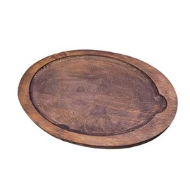 Chef's Supreme 10" Oval Wood Platter for Cast Iron Skillet, Each