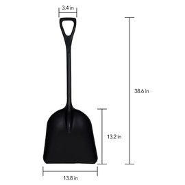 Remco 69829 Seamless Hygienic Shovel - BPA-Free, Food-Safe, Commercial Grade Kitchen and Gardening Accessories, 14", Black
