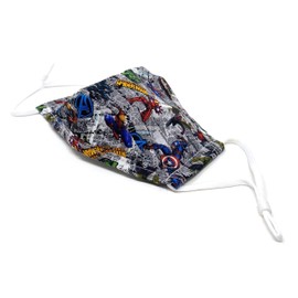 Maskara by BengC Superheroes Grey KIDS Face Mask with Nose Wire Clip - 3D Fit