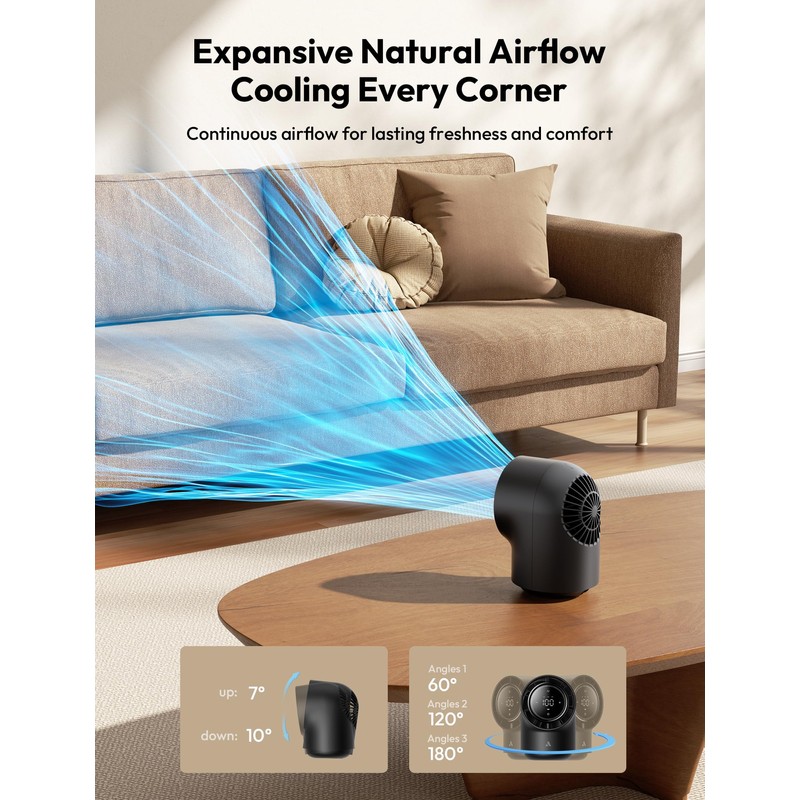 Aecooly Touch Control Desk Fan, 100 Speeds Quiet Bedroom Digital