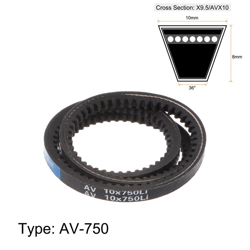 sourcing map Timing Belt 750 mm Inner Belt 10 mm