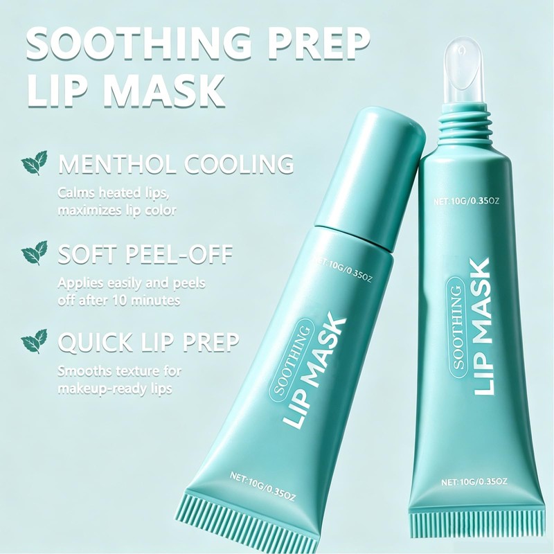 2Pcs Cooling Peel Off Lip Mask,Clear Lip Balm Gentle Exfoliator