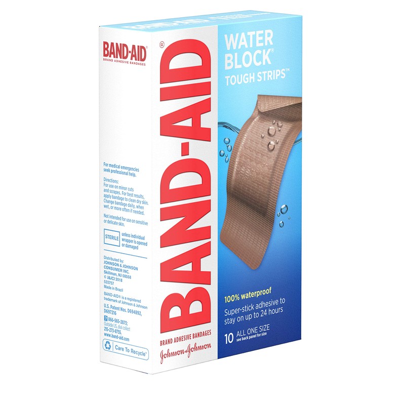 Band-Aid Brand Water Block Tough Strips Adhesive Bandages for First