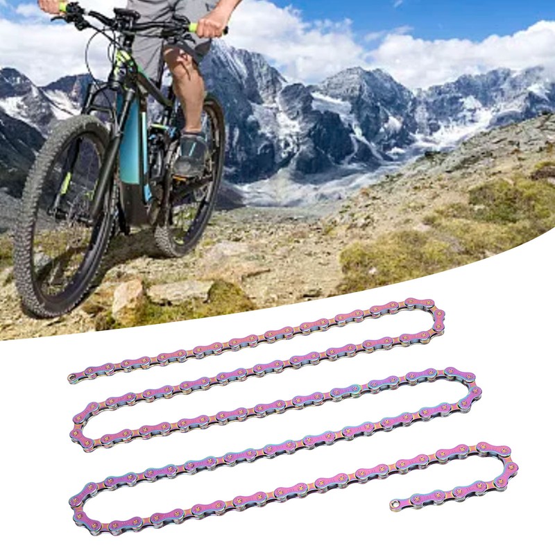 Mountain Bike Chain Fully Plated Rustproof Colorful 11 Speed Bicycle